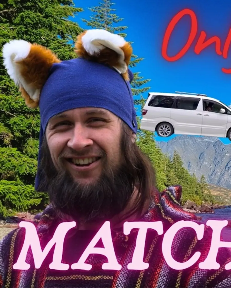 Emitt from OnlyVans MatchMaker episode 1, with a van and the mountains behind